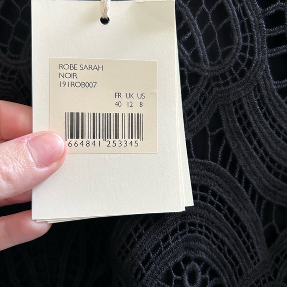 NWT. SEZANE Sarah dress in BLACK guipure, sz 8. - Picture 10 of 11